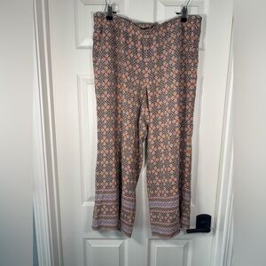 J. Jill Geometric Cropped Wide Leg Pants Causal Loose Womens Size XLarge